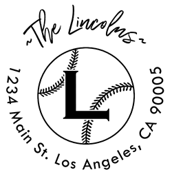 Baseball Outline Letter L Monogram Stamp Sample